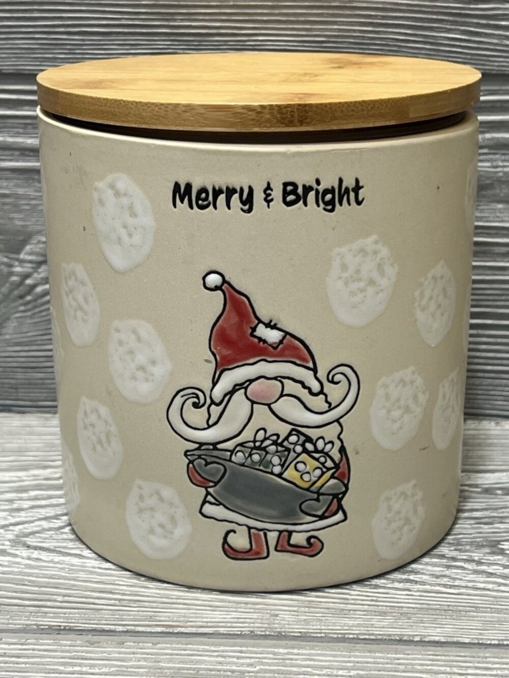 Santa Claus Holiday Canister 5.5” Decorative Christmas Jar Spectrum Desingz